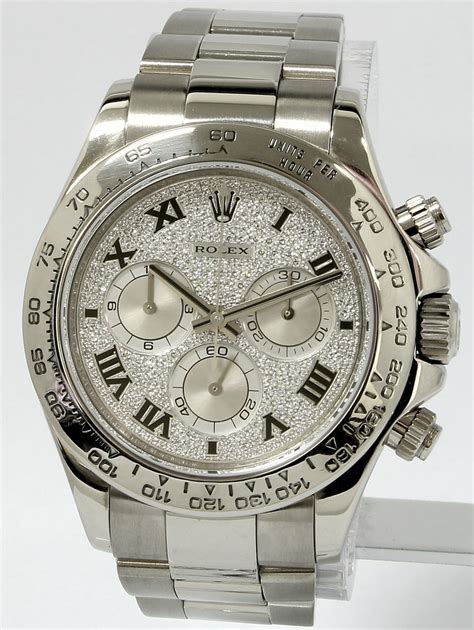 rolex daytona white gold diamond|18k gold rolex daytona.